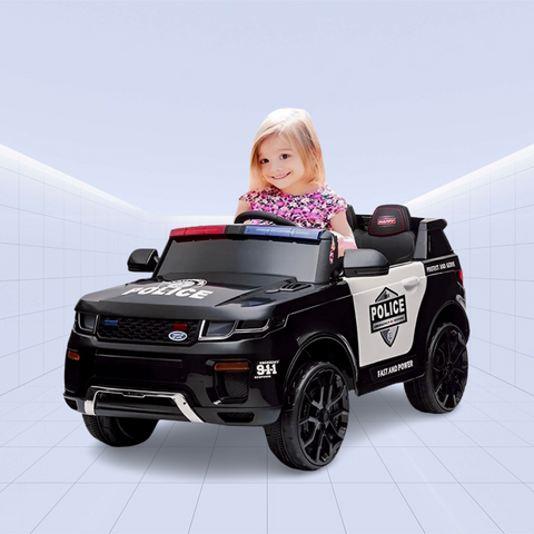 Kids' Electric Ride-On Police Car – Realistic 12V Battery-Powered Patrol Vehicle