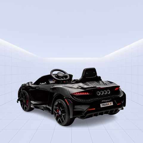 12V McLaren 765LT Licensed 12V Kids Electric Ride-On Car with Remote Control (BLACK)