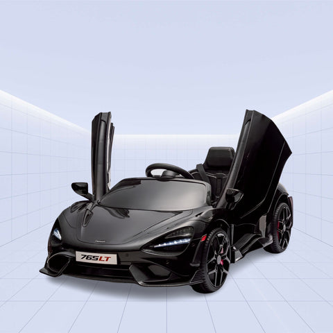 12V McLaren 765LT Licensed 12V Kids Electric Ride-On Car with Remote Control (BLACK)