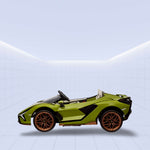 Ride in Style: 12V Lamborghini Sian 2-Seater Electric Car for Kids Ride on (GREEN)