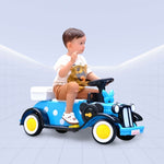 12V Stylish Polka Dot Ride-On Electric Car for Kids with Bow Design Ride on Push Cars (BLUE)