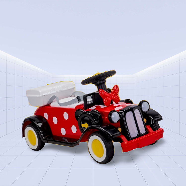 12V Stylish Polka Dot Ride-On Electric Car for Kids with Bow Design Ride on Push Cars (RED)