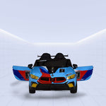 "Dynamic 24V Racing Ride-On Car with Dual Motor, Leather Seats & Remote Control"(BLUE)