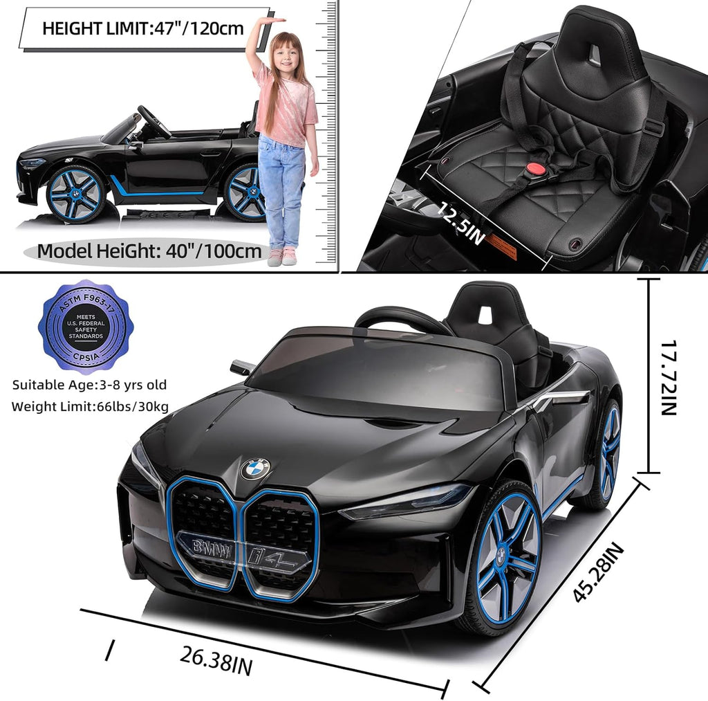 Licensed BMW i4 12V Childrens Ride-on Car Black