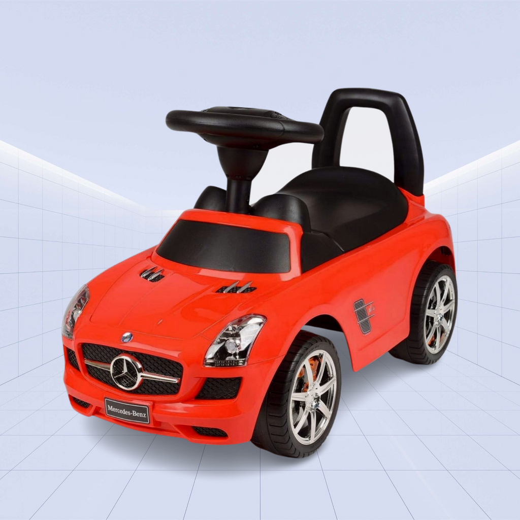 Licensed Mercedes-Benz Kids Ride-On Push Car – Foot-to-Floor Walker &amp; Ride-On Toy for Toddlers (Red)