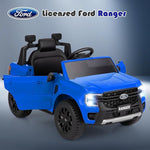 Licensed Ford Ranger Kids' Ride-On Car - 12V Battery-Powered with Leather Seat, MP3, Lights & Music (Blue)