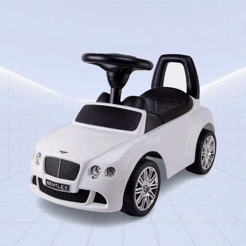 Officially Licensed Bentley Kids Ride-On Push Car – Foot-to-Floor Walker & Ride-On Toy for Toddlers (White)