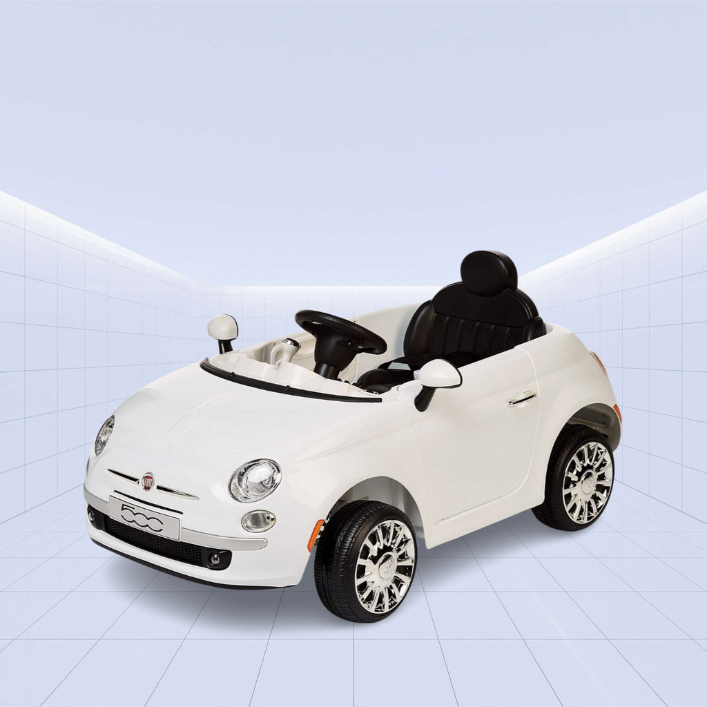 "Fiat 500 Licensed Ride-On Car – Stylish and Fun for Kids 12V (WHITE)