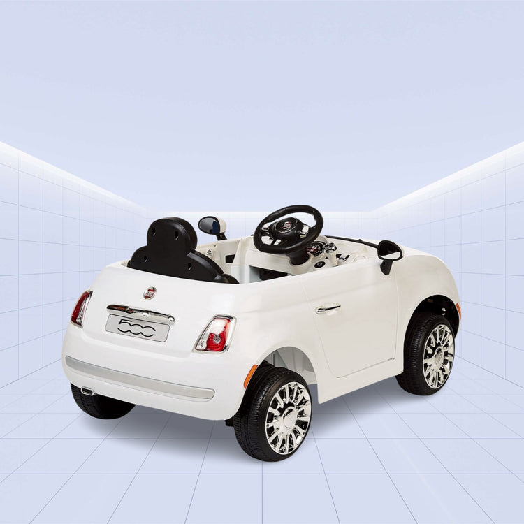 "Fiat 500 Licensed Ride-On Car – Stylish and Fun for Kids 12V (WHITE)