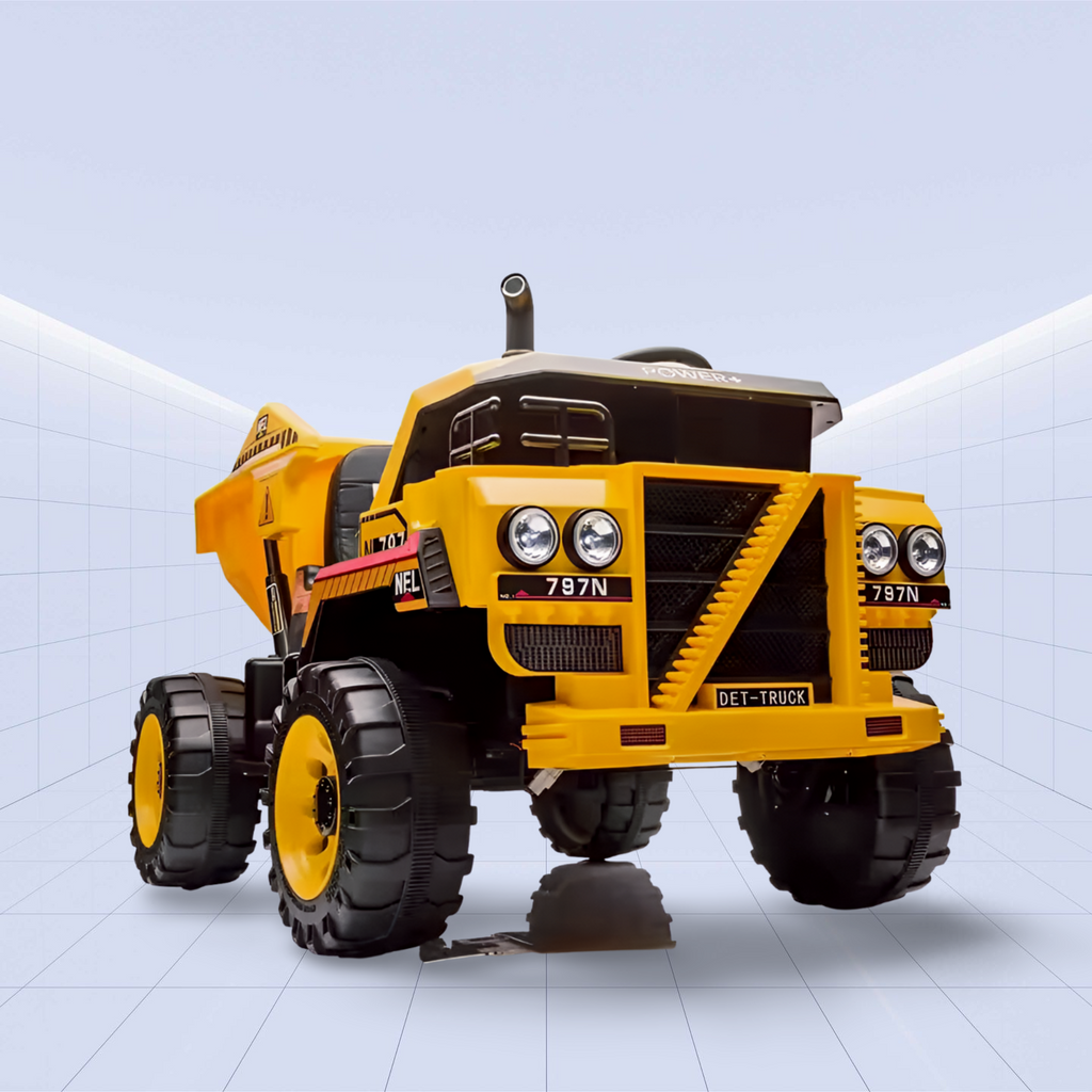 "PowerRide 797N: The Ultimate Adventure Dump Truck for Kids"RIDE ON TOY 12V (YELLOW)