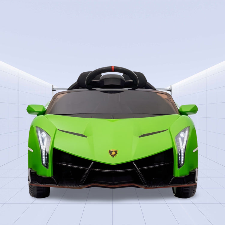 DORSA-Licensed 12V Lamborghini Kids Ride On Car with RC & Swing Function 2-Seater- (GREEN)