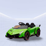 DORSA-Licensed 12V Lamborghini Kids Ride On Car with RC & Swing Function 2-Seater- (GREEN)