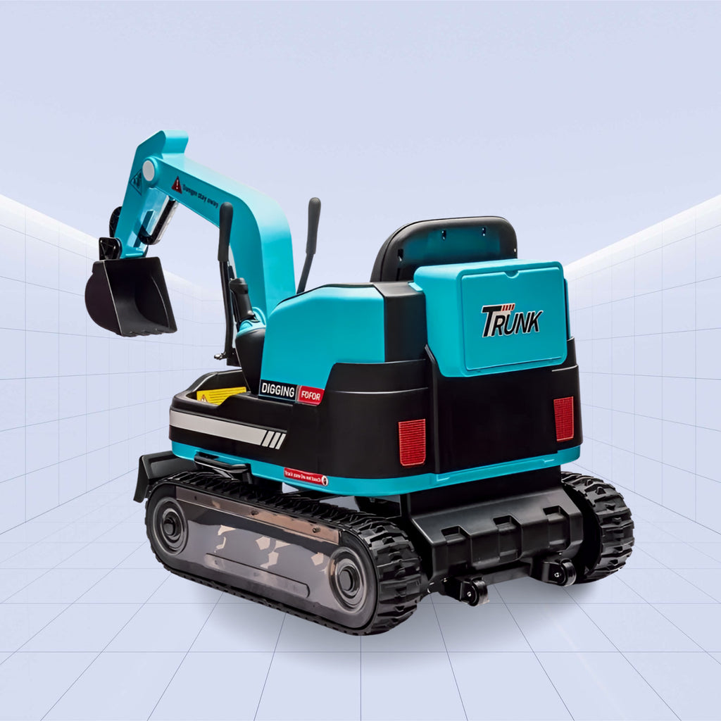 "DigMaster 12V  4X: The Ultimate Ride-On Excavator Adventure for Kids" (BLUE)