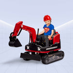 "DigMaster 12V  4X: The Ultimate Ride-On Excavator Adventure for Kids" (RED)