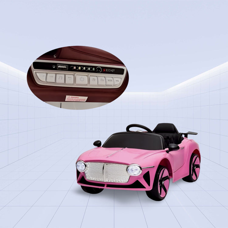 "Luxury 12V Electric Ride-On Sports Car for Kids with Remote Control"(PINK)