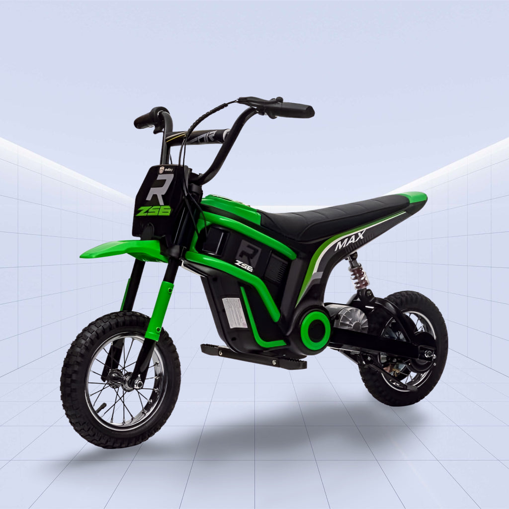 High Performance 24V Electric Kids Motorcycle - Off-Road Adventure Bike (GREEN)