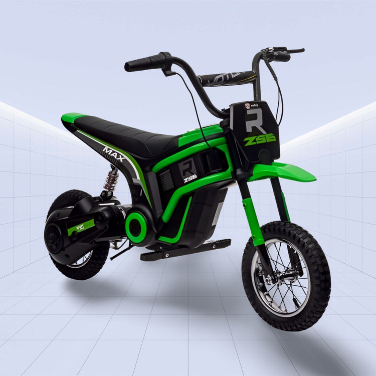 High Performance 24V Electric Kids Motorcycle - Off-Road Adventure Bike (GREEN)