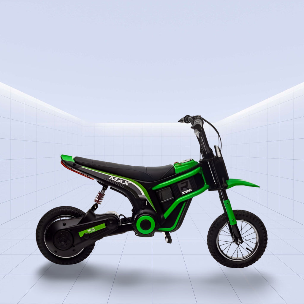 High Performance 24V Electric Kids Motorcycle - Off-Road Adventure Bike (GREEN)