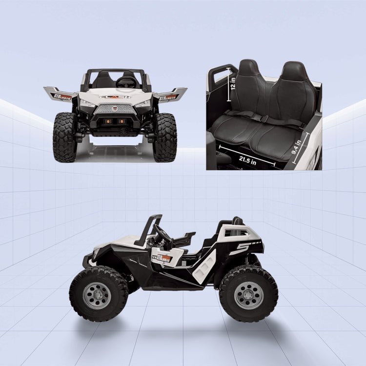 Stylish Off-Road Ride-On for Kids with 24V Battery and 4 Motors (WHITE)