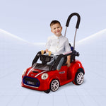 Stylish Ride-On Car for Kids: Electric and Push Modes with Remote Control (RED)