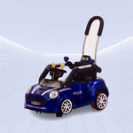 Stylish Ride-On Car for Kids: Electric and Push Modes with Remote Control (BLUE)