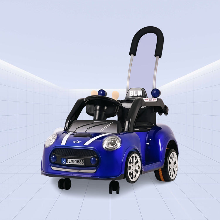 Stylish Ride-On Car for Kids: Electric and Push Modes with Remote Control (BLUE)