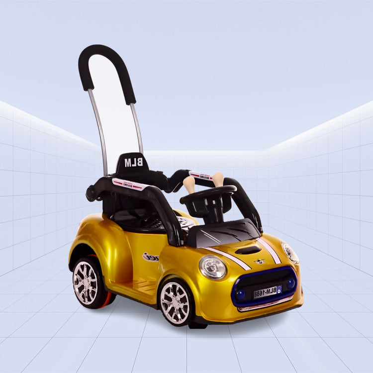 Stylish Ride-On Car for Kids: Electric and Push Modes with Remote Control (YELLOW)