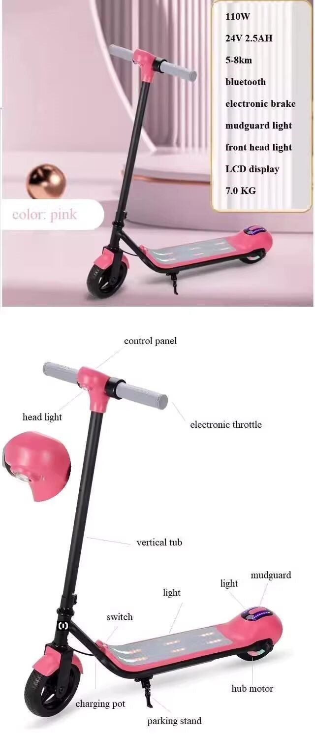 24V Mini E-Scooter for Kids: Sleek, Stylish, and Fun (PINK)