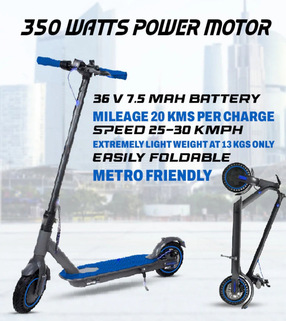 Compact and Lightweight 350W Electric Folding Scooter for Urban (BLUE)