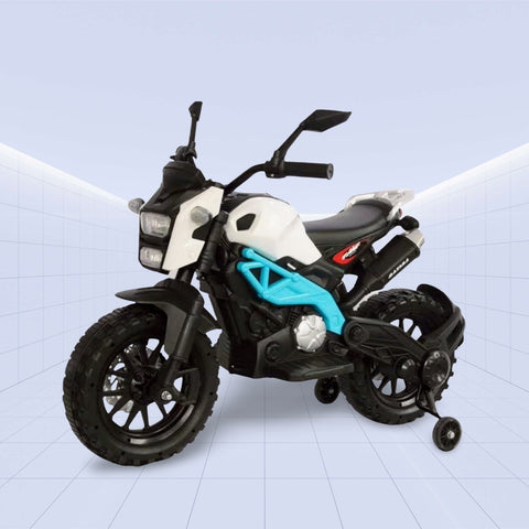 12V Young Rider’s Choice: High-Tech Electric Motorcycle for Fun & Safety (WHITE BLUE)