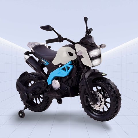 12V Young Rider’s Choice: High-Tech Electric Motorcycle for Fun & Safety (WHITE BLUE)