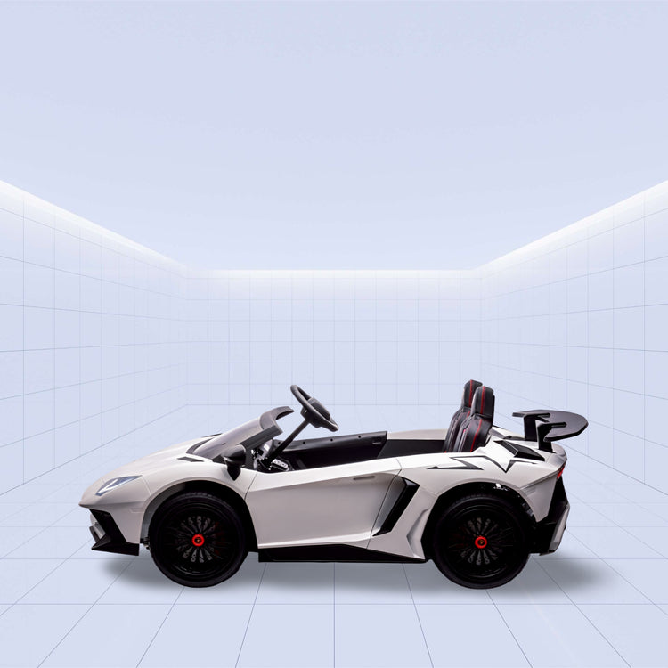 24V- Lamborghini Aventador SV Ride On Sport Car (WHITE)