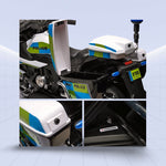 "Ultimate 12V Police Ride-On Motorcycle with Flashing Lights, Siren, and Music System"(WHITE)