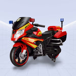 "Ultimate 12V Police Ride-On Motorcycle with Flashing Lights, Siren, and Music System"(RED)