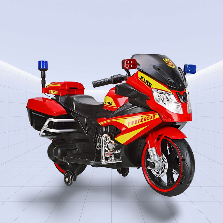 "Ultimate 12V Police Ride-On Motorcycle with Flashing Lights, Siren, and Music System"(RED)