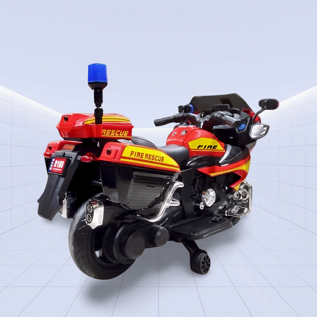 "Ultimate 12V Police Ride-On Motorcycle with Flashing Lights, Siren, and Music System"(RED)