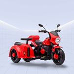 12V "Retro Military Style Electric Ride-On Motorcycle with Sidecar for Kids" (RED)