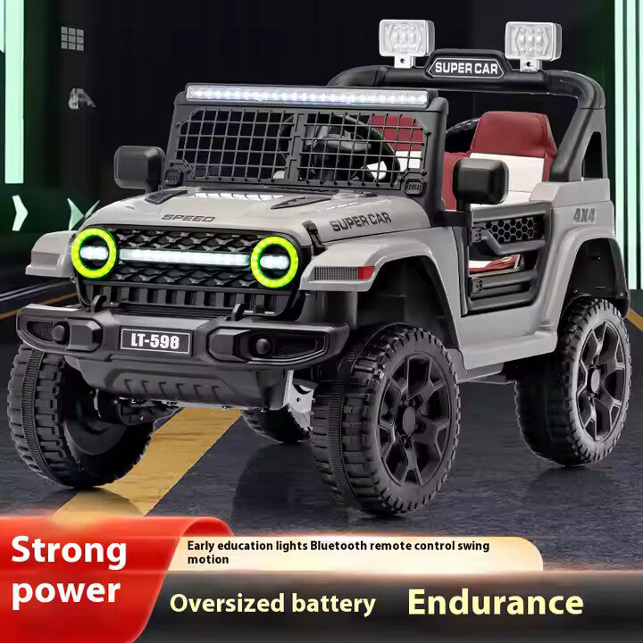 12V Mini Off-Roader: Kids 12V Electric Jeep with Remote Control (SILVER)