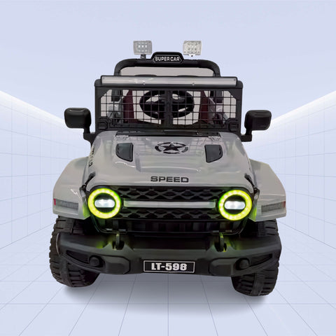 12V Mini Off-Roader: Kids 12V Electric Jeep with Remote Control (SILVER)