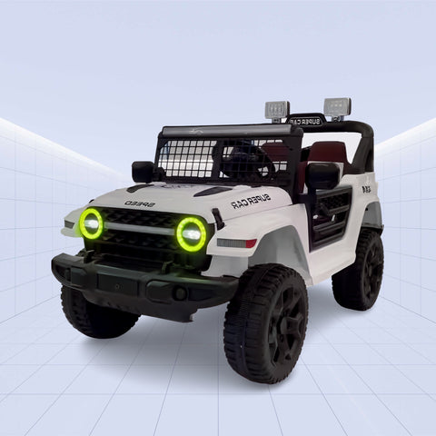 12V Mini Off-Roader: Kids 12V Electric Jeep with Remote Control (WHITE)