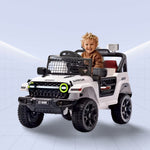 12V Mini Off-Roader: Kids 12V Electric Jeep with Remote Control (WHITE)