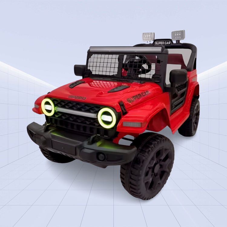 12V Mini Off-Roader: Kids 12V Electric Jeep with Remote Control (RED)