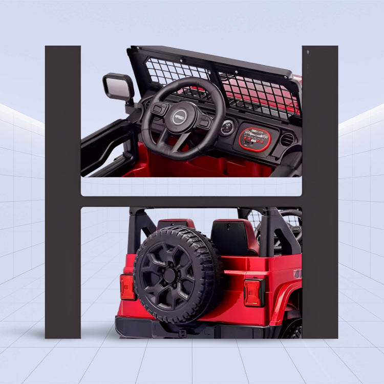 12V Mini Off-Roader: Kids 12V Electric Jeep with Remote Control (RED)