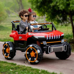 12V Rule the Roads! 12V Kids' Electric Off-Road Car with 4WD Power (RED)