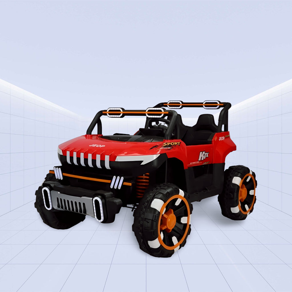 12V Rule the Roads! 12V Kids' Electric Off-Road Car with 4WD Power (RED)