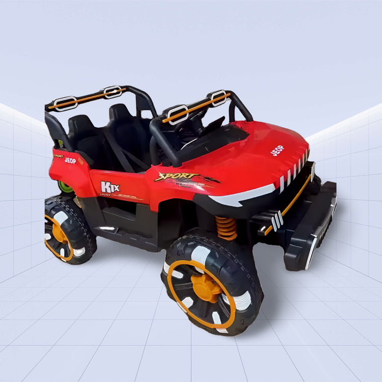 12V Rule the Roads! 12V Kids' Electric Off-Road Car with 4WD Power (RED)