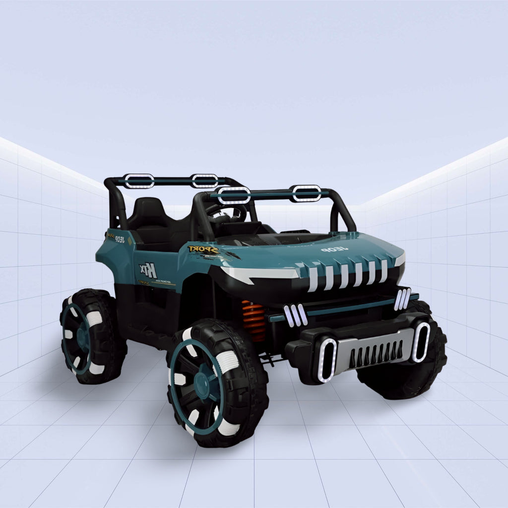 12V Rule the Roads! 12V Kids' Electric Off-Road Car with 4WD Power (BLUE)