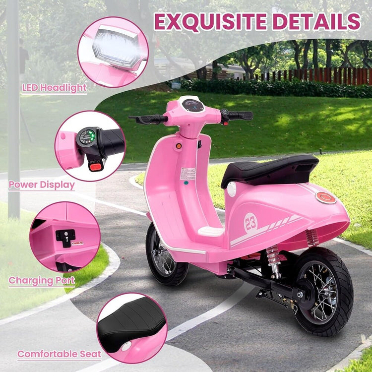 "Mini Vespa Ride in Classic Style!" Vintage Scooter – The Ultimate Stylish Ride!"(PINK)