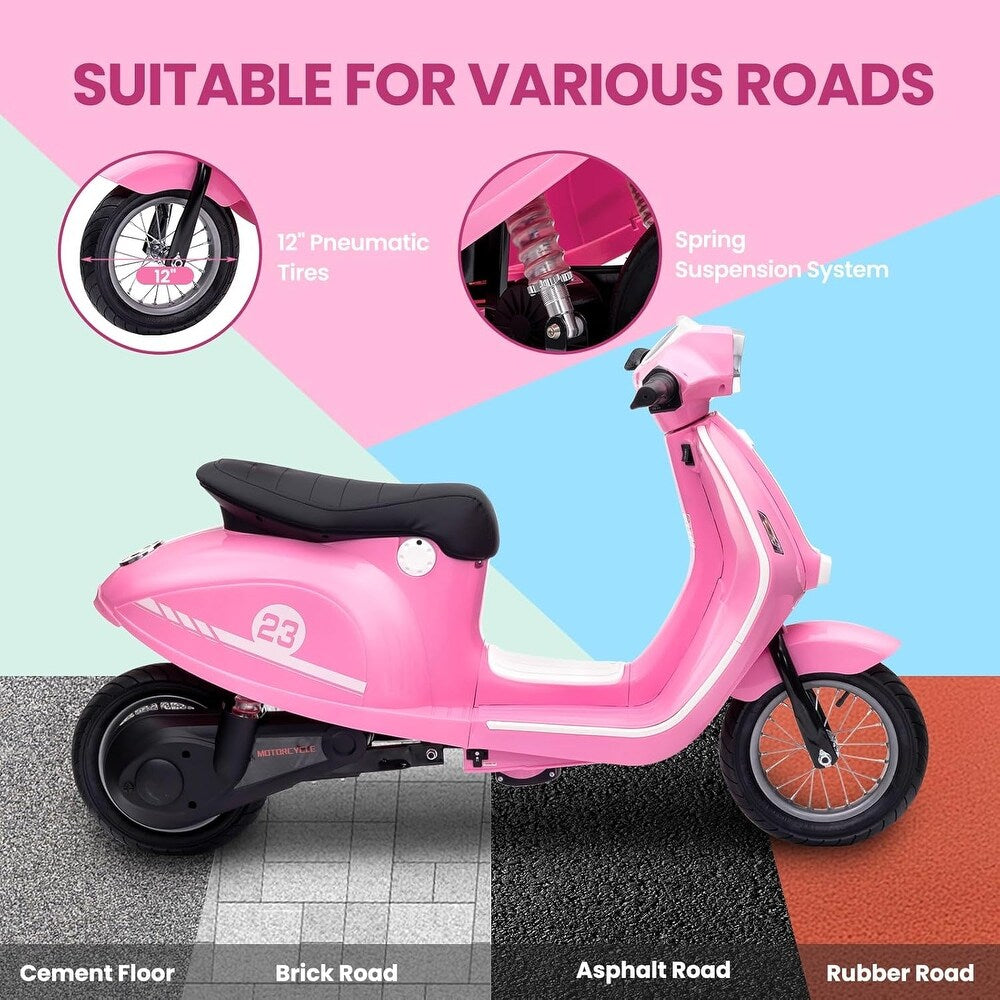 "Mini Vespa Ride in Classic Style!" Vintage Scooter – The Ultimate Stylish Ride!"(PINK)