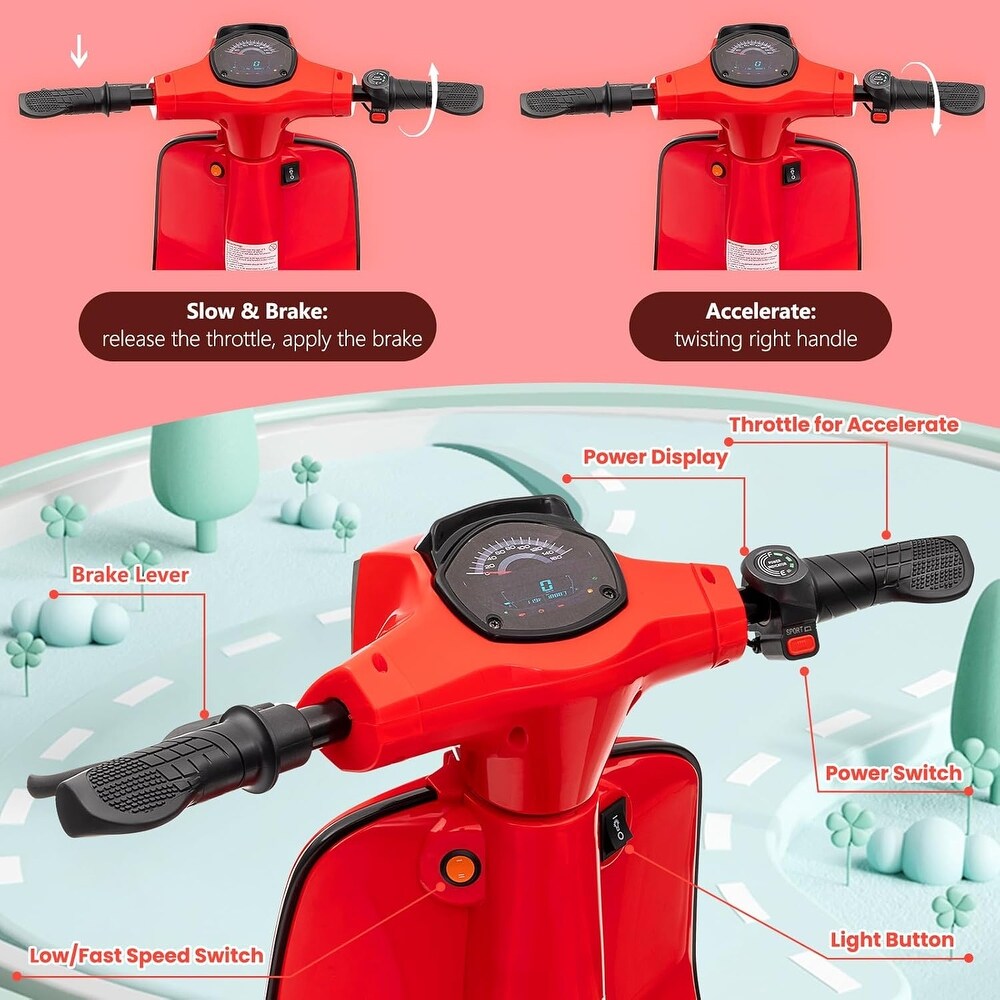 "Mini Vespa Ride in Classic Style!" Vintage Scooter – The Ultimate Stylish Ride!"(RED)